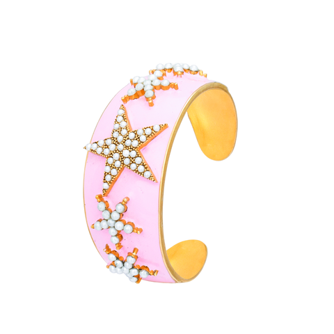 BAN18 PINK ENAMEL CUFF