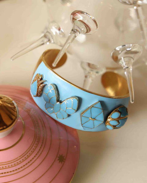 BAN21 BLUE ENAMEL CUFF