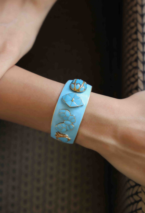BAN21 BLUE ENAMEL CUFF
