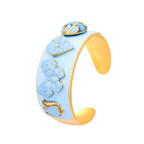 BAN21 BLUE ENAMEL CUFF